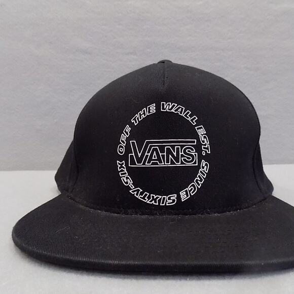 Vans Off The Wall Men's Black Snapback Streetwear Black Baseball Cap - Picture 2 of 13